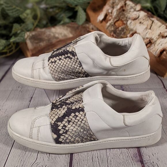 VINCE 'VISTA' PYTHON EFFECT LEATHER BAND SNEAKERS - Picture 3 of 8